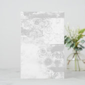 Zwart & wit shabby chic ontwerp briefpapier (Staand voorkant)