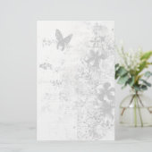 Zwart & Wit Shabby Chic Vlinder Briefpapier (Staand voorkant)