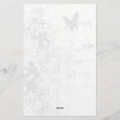 Zwart & Wit Shabby Chic Vlinder Briefpapier (Achterkant)