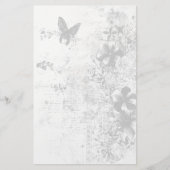 Zwart & Wit Shabby Chic Vlinder Briefpapier (Voorkant)
