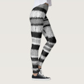 Zwart-wit Shabby chique gebreide vet strepen Leggings (Rechts)