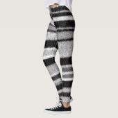 Zwart-wit Shabby chique gebreide vet strepen Leggings (Links)