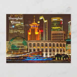 Zwart-wit shanghai Vintage-reistoerisme en P Briefkaart
