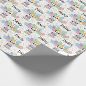 Zwart & Wit Sheepadoodle Hond Verjaardag Cadeaupapier (Hoek)