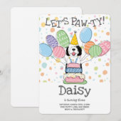 Zwart & Wit Sheepadoodle Hond Verjaardagsfeest Kaart (Voorkant / Achterkant)