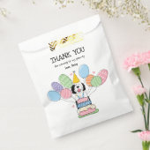 Zwart & Wit Sheepadoodle Verjaardagsfeest Bedankzakje (Gezegeld)