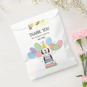 Zwart & Wit Sheepadoodle Verjaardagsfeest Bedankzakje (Gezegeld)