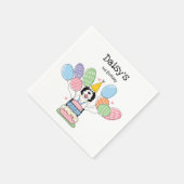 Zwart & Wit Sheepadoodle Verjaardagsfeestje Papier Servet (Hoek)