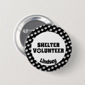 Zwart & Wit Shelter Vrijwilliger ID Badge Button (Voorkant /achterkant)