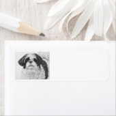 Zwart-wit Shih Tzu Art Etiket (Insitu)