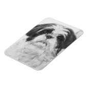 Zwart-wit Shih Tzu Art Magneet (Linkerzijde)