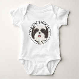 Zwart-wit Shih Tzu Brother Romper