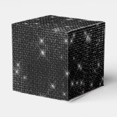 Zwart-wit Shimmer Monogram - Jouw namen toevoegen Bedankdoosjes (Achterkant)