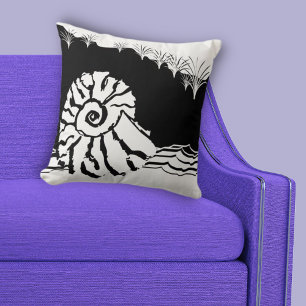 Zwart & Wit Shore Shell Zee Kussen