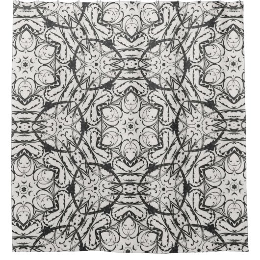 Zwart-wit showgordijn douchegordijn (Voorkant)