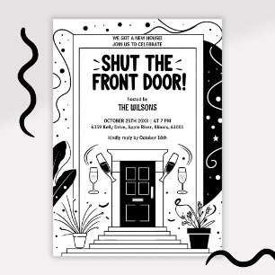 Zwart & Wit Shut the Front Door Huis Verwarming Kaart