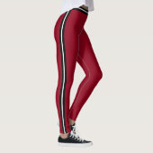 Zwart Wit Side Stripe Rode Leggings Kies kleuren (Rechts)