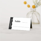 Zwart & Wit Side Wave Foto Trouwtafel Nummer Plaatskaartje (Achterkant)