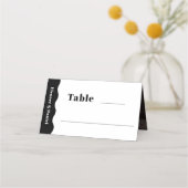Zwart & Wit Side Wave Foto Trouwtafel Nummer Plaatskaartje (Voorkant)