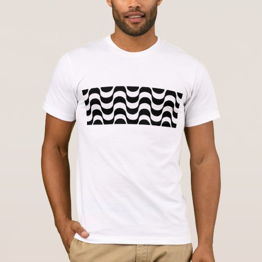 Zwart-wit Sidewalk Copacabana RJ T-shirt (Voorkant)