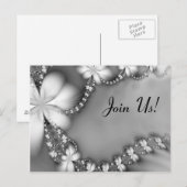 Zwart-wit sieraad, doe mee! uitnodiging briefkaart (Voorkant / Achterkant)