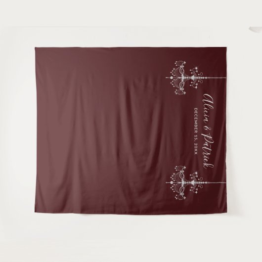 Zwart-wit Sieraad Kroonluchter Trouw Foto Achtergr Wandkleed (Voorkant (horizontaal))