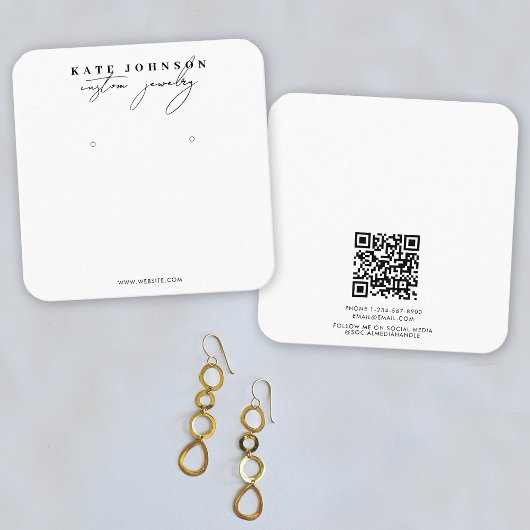 Zwart Wit Sieraden Houder Oorbel Display Script Vierkante Visitekaartje