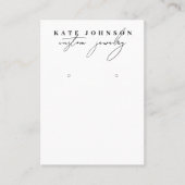 Zwart Wit Sieraden Houder Oorbel Display Script Visitekaartje (Voorkant)