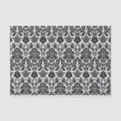 Zwart-wit sierdamast patroon tissuepapier (Voorkant)
