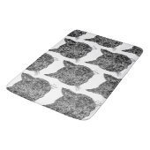 Zwart-wit sierkattenportret badmat (Gekanteld)