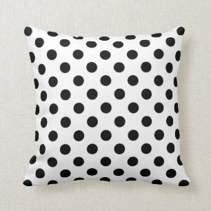 Zwart-wit Sierkussen, Polka Dots Kussen
