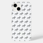 Zwart & Wit Sierlijke Wandelende Moose Silhouet Case-Mate iPhone Case (Achterkant)