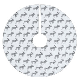 Zwart & Wit Sierlijke Wandelende Moose Silhouet Kerstboom Rok