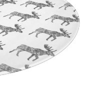 Zwart & Wit Sierlijke Wandelende Moose Silhouet Snijplank (Hoek)