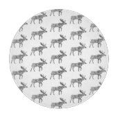 Zwart & Wit Sierlijke Wandelende Moose Silhouet Snijplank (Voorkant)