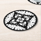 Zwart-wit  sierontwerp bruiloft ronde kartonnen onderzetter (Gebogen)