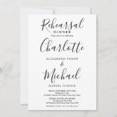 Zwart-wit Signature Script repetitie diner Kaart (Voorkant)