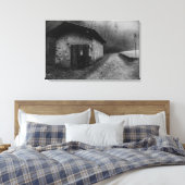 Zwart-wit Silent Hill olieverfschilderij Canvas (Insitu (Slaapkamer))