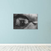 Zwart-wit Silent Hill olieverfschilderij Canvas (Insitu (Houten vloer))