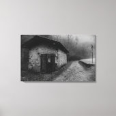 Zwart-wit Silent Hill olieverfschilderij Canvas (Voorkant)