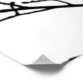 Zwart-wit silhouet van cichorei in een boom poster (Hoek)