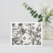 Zwart-wit Silhouet van de Boom Briefkaart (Staand voorkant)