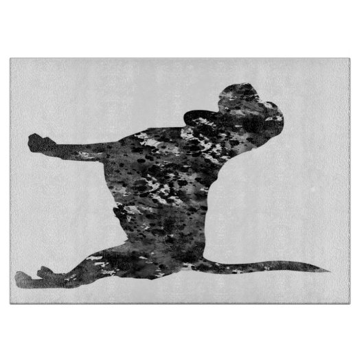 Zwart-wit silhouet van een staande beagle snijplank (Voorkant)