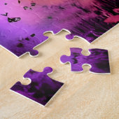 Zwart-wit Silhouetbos en Kleurenplons Legpuzzel (Zijkant)
