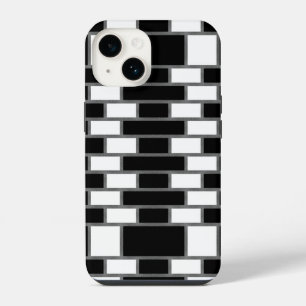 Zwart-wit Sillitoe-tartan geruit patroon  iPhone 14 Hoesje