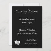 Zwart Wit Silverware Custom Invitation Sjabloon Kaart (Achterkant)