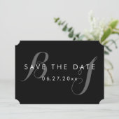 Zwart-wit simpele trouw save the dates kaart (Staand voorkant)