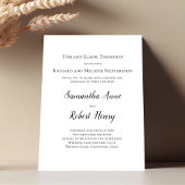 Zwart-wit Simple Classic Script-Sjabloon Kaart