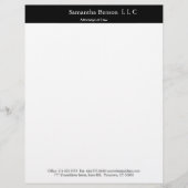 Zwart-wit Simple Professional Briefhoofd (Voorkant)