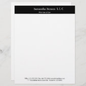 Zwart-wit Simple Professional Briefhoofd (Voorkant / Achterkant)